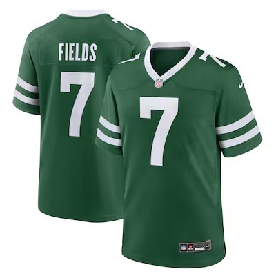 Men's New York Jets Justin Fields Nike Legacy Green Game Player Jersey
