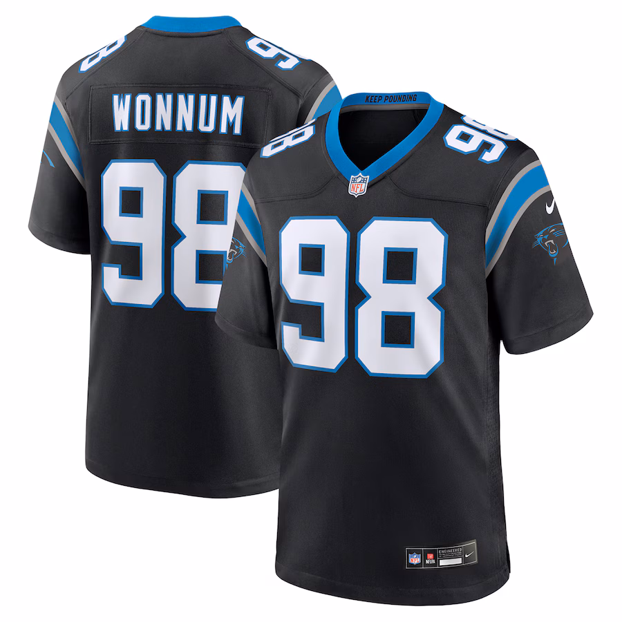 Men's Carolina Panthers D.J. Wonnum Nike Black Game Jersey