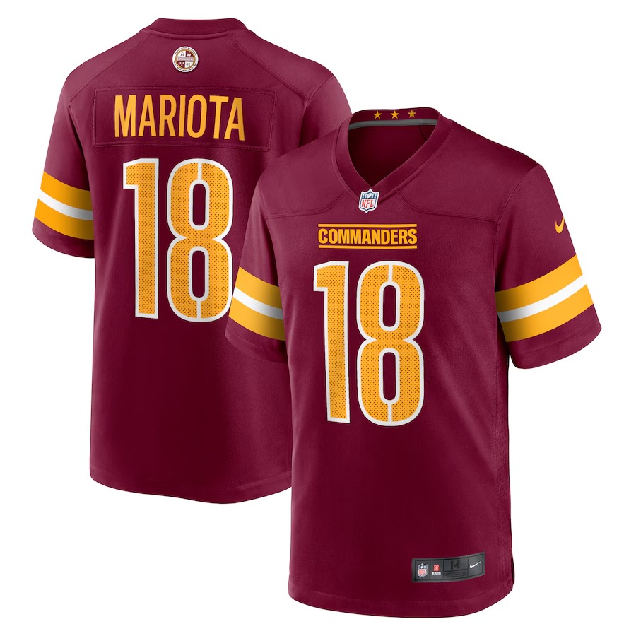 Men's Washington Commanders Marcus Mariota Nike Burgundy Game Jersey