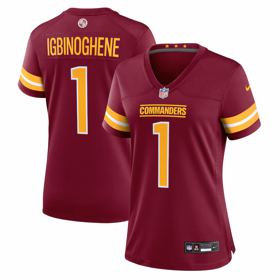 Women's Washington Commanders Noah Igbinoghene Nike Burgundy Game Jersey