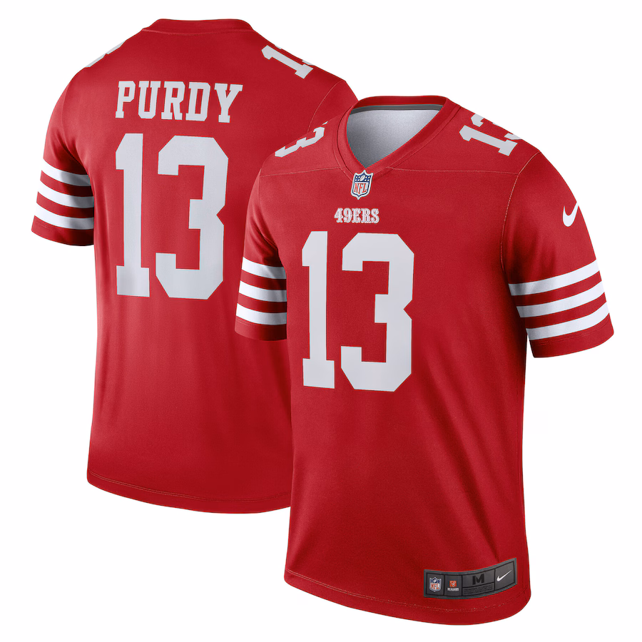 Men's San Francisco 49ers Brock Purdy Nike Scarlet Team  Legend Jersey