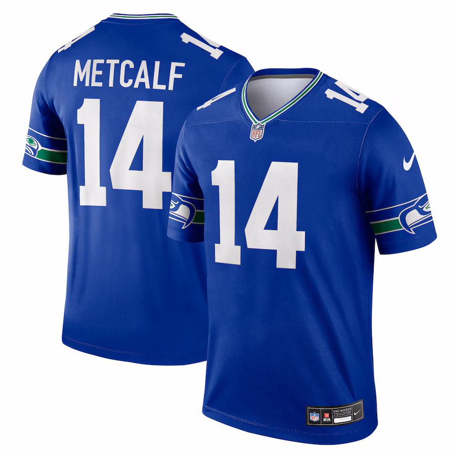 Men's Seattle Seahawks DK Metcalf Nike Royal Alternate Legend Player Performance Top