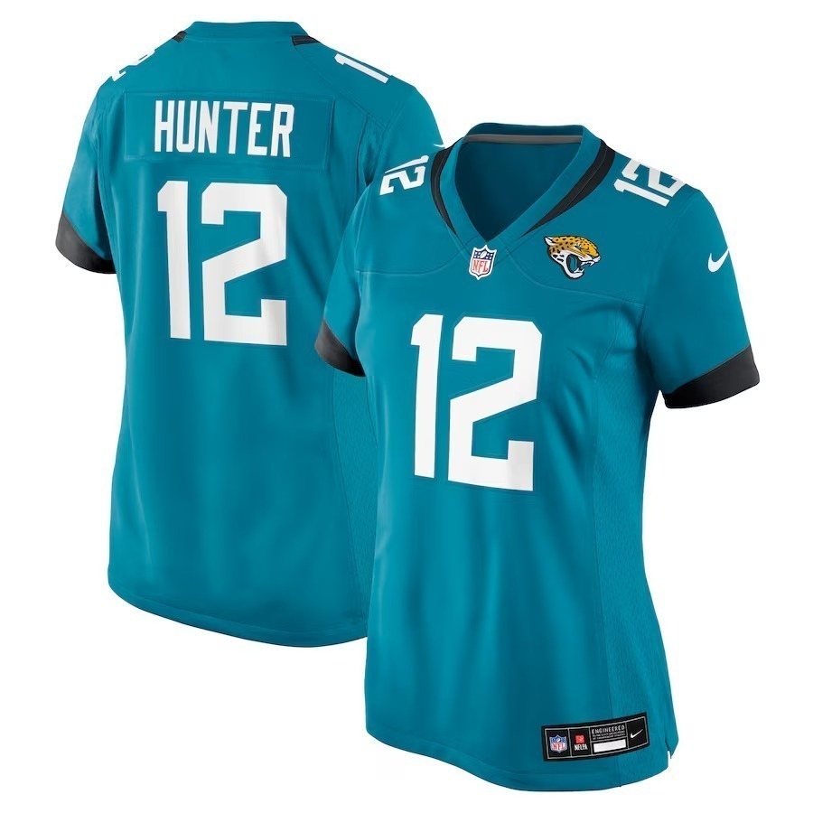 Women's Jacksonville Jaguars Travis Hunter Nike Teal 2025 NFL Draft First Round Pick Team Game Player Jersey