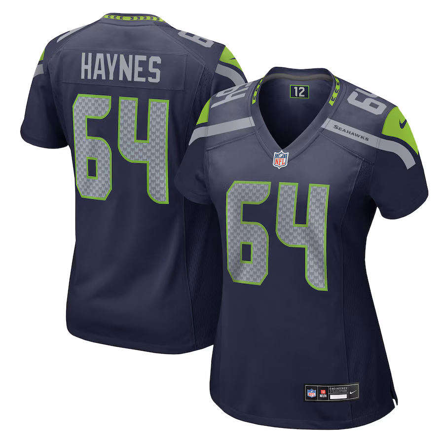 Women's Seattle Seahawks Christian Haynes Nike College Navy Team Game Jersey