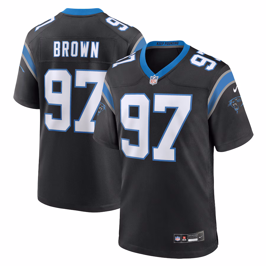 Men's Carolina Panthers Bobby Brown Nike Black Team Game Jersey