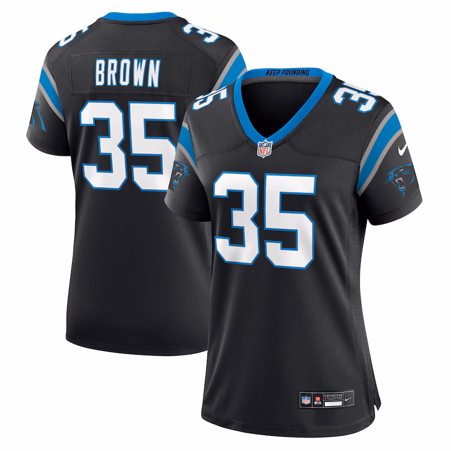 Women's Carolina Panthers Anthony Brown Nike Black Game Jersey