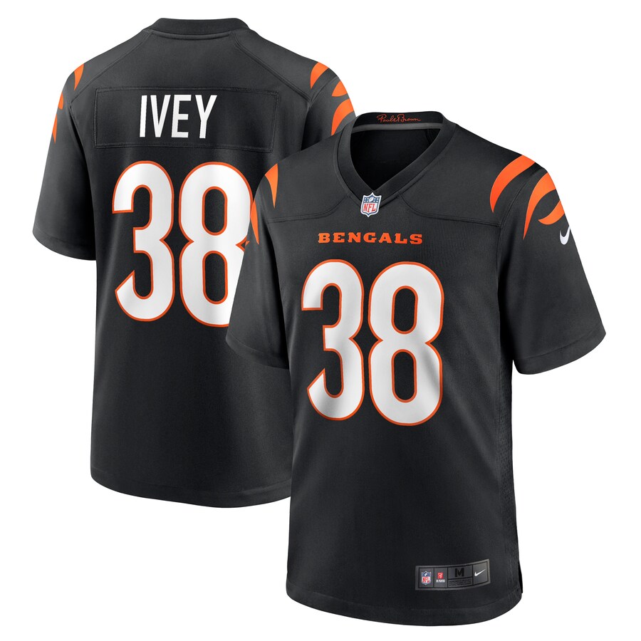 Men's Cincinnati Bengals DJ Ivey Nike Black Team Game Jersey