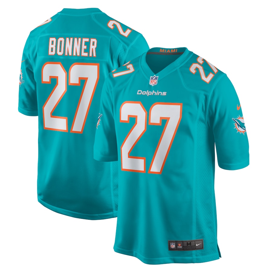 Men's Miami Dolphins Ethan Bonner Nike Aqua Game Jersey