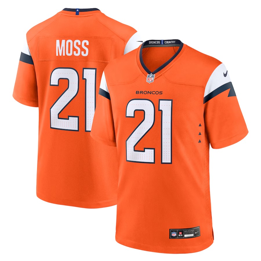 Men's Denver Broncos Riley Moss Nike Orange Team Game Jersey