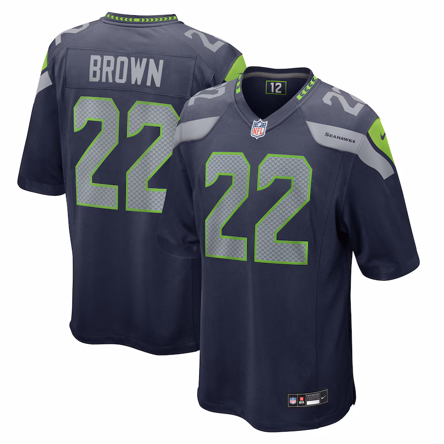 Men's Seattle Seahawks Tre Brown Nike College Navy Game Jersey