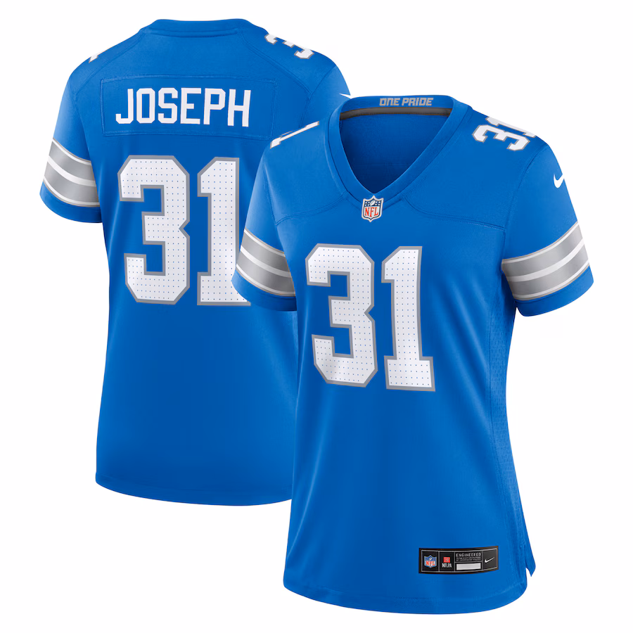 Women's Detroit Lions Kerby Joseph Nike Blue Team Game Jersey