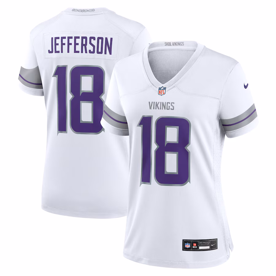 Women's Minnesota Vikings Justin Jefferson Nike White Alternate Game Player Jersey