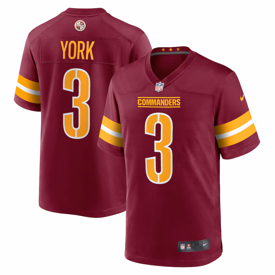 Men's Washington Commanders Cade York Nike Burgundy Game Jersey