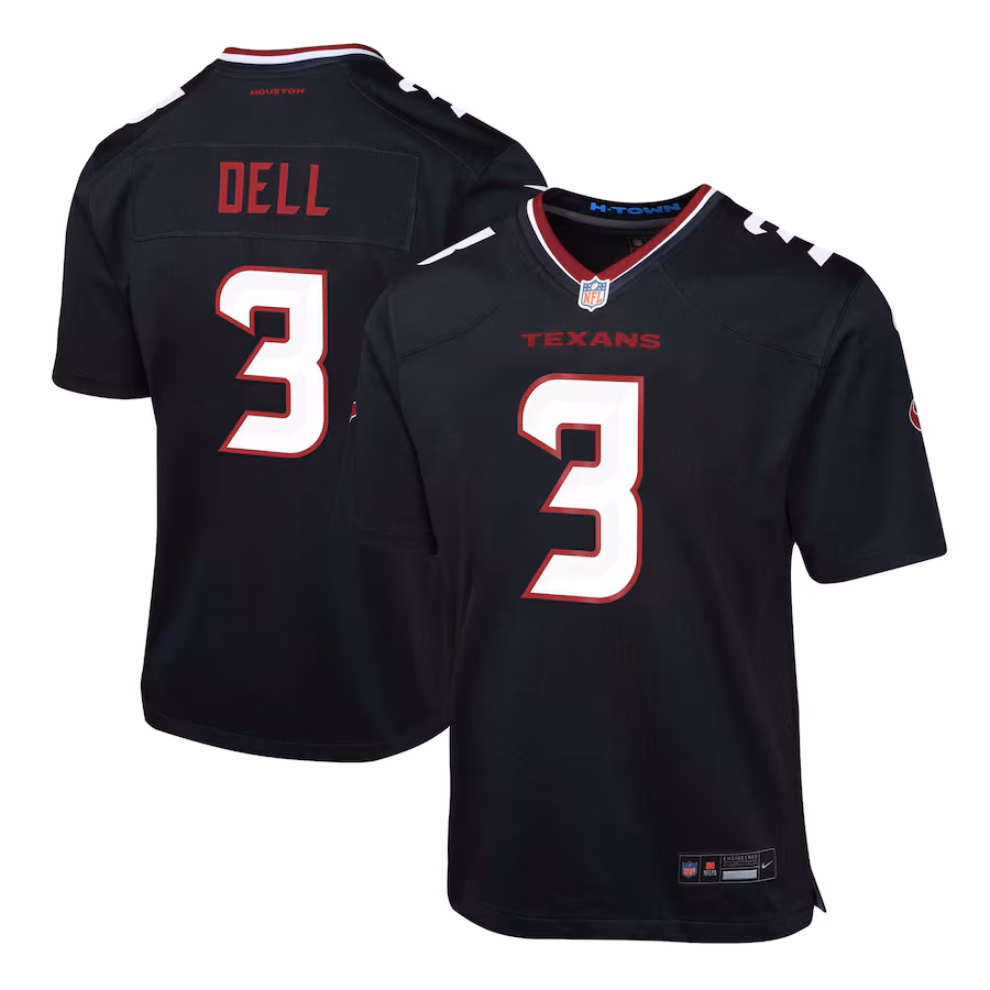 Youth Houston Texans Tank Dell Nike Navy Alternate Game Jersey