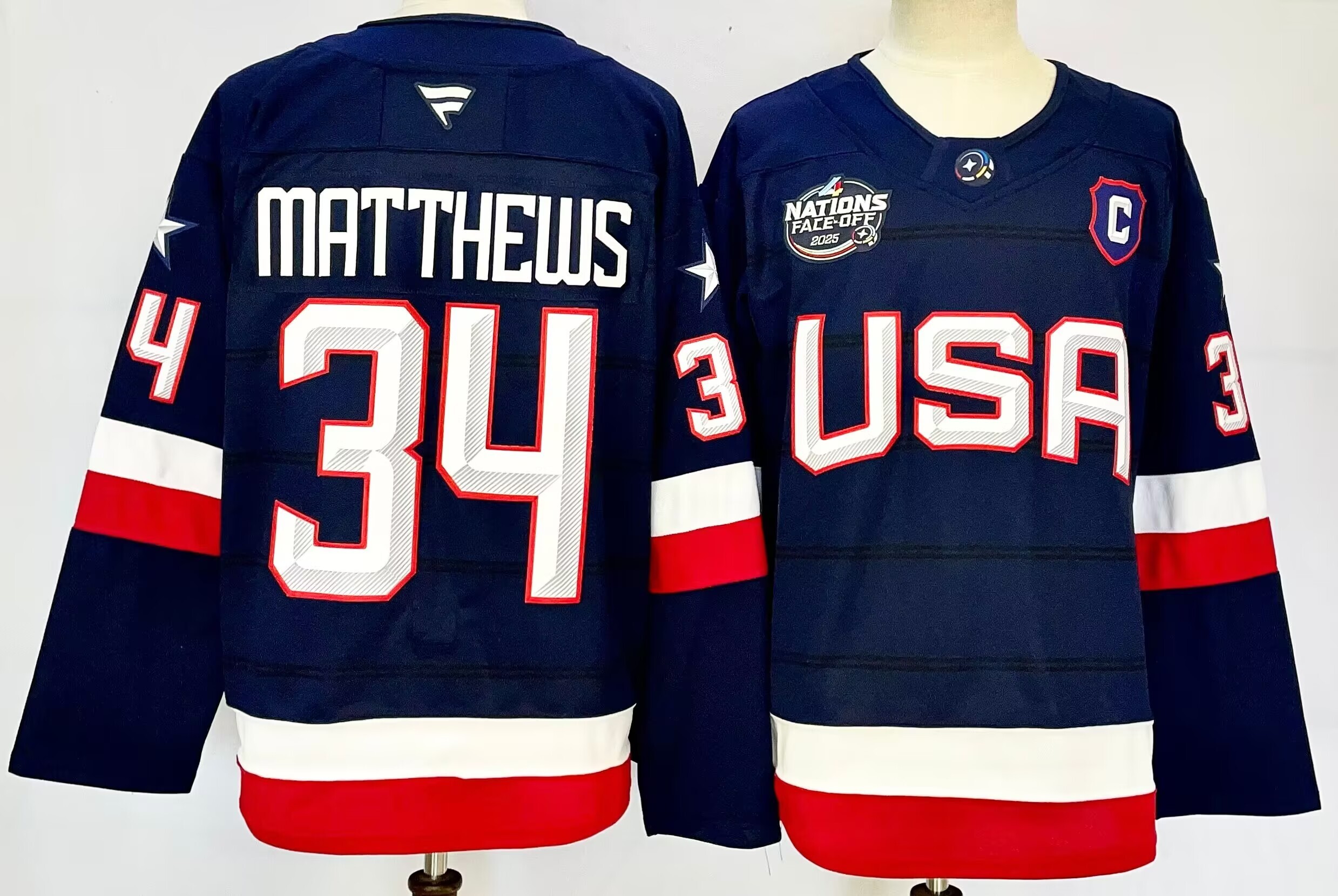 USA Fanatics 2025 4 Nations Face-Off Premium Jersey - Navy Olympic