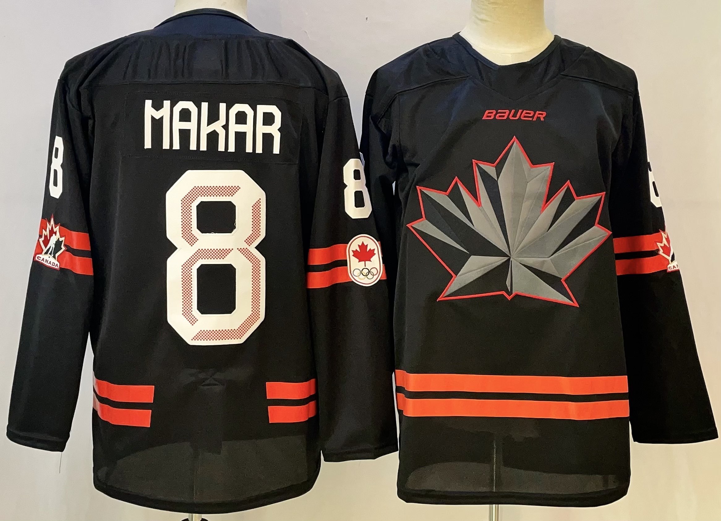 Men's Canada #8 Cale Makar 2026 Canada Olympic Hockey Black