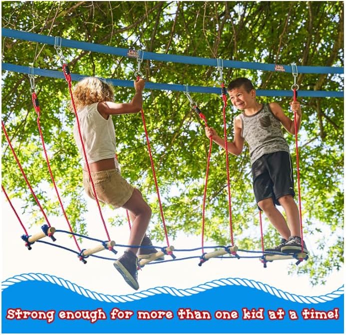 Double Slackline Ninja Obstacle Course, 110 Ft with Monkey Bars