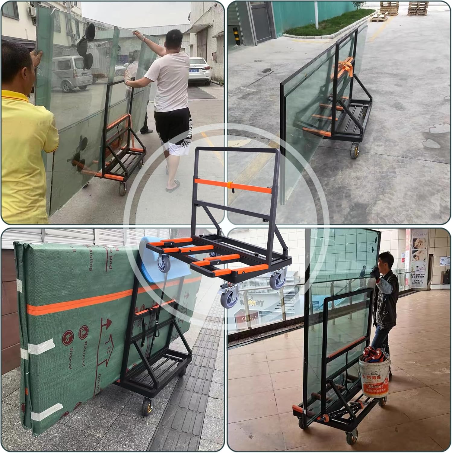 Heavy Duty Folding Drywall Cart, 2200lb Capacity, Large Deck