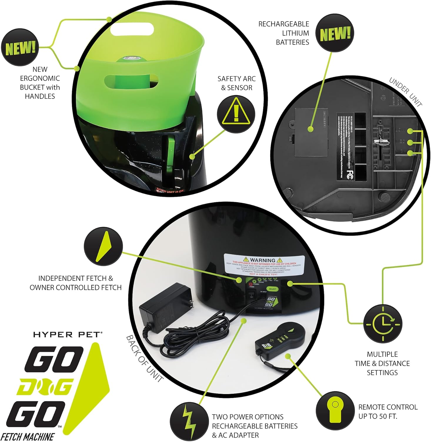 Hyper Pet GoDogGo Automatic Dog Ball Launcher with 5 Balls