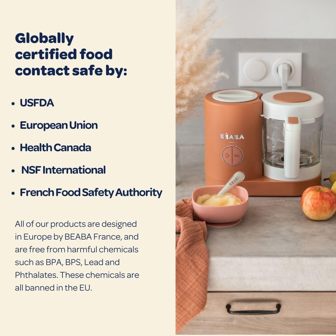 BEABA Babycook Neo Baby Food Maker, Glass & Steel, 34 Servings