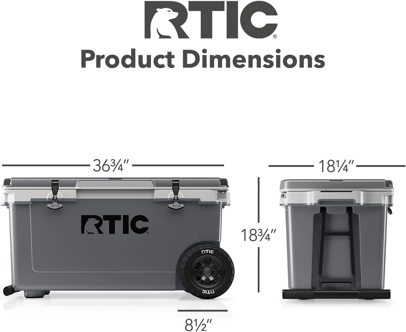 RTIC 72 QT Ultra-Light Wheeled Cooler, 30% Lighter, Portable