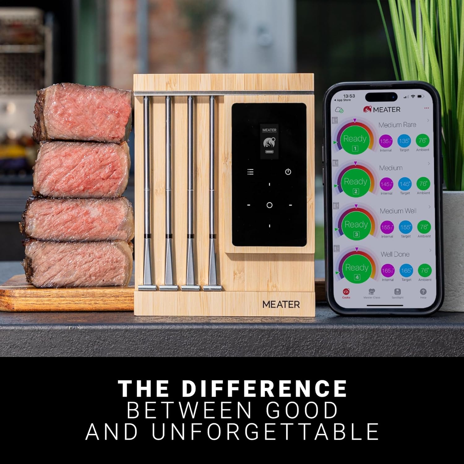 MEATER Pro XL Wireless Meat Thermometer, 4 Probes, WiFi/Bluetooth