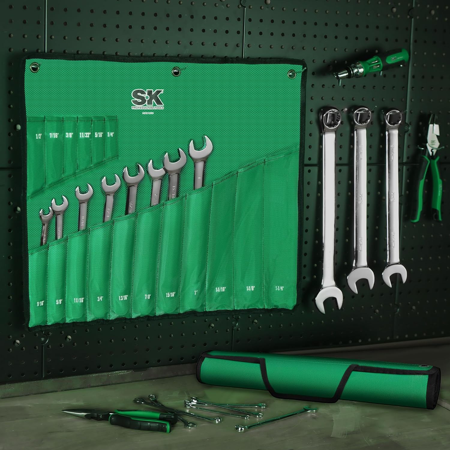 SK 42-Piece Wrench Set, SAE & Metric, SuperKrome Finish