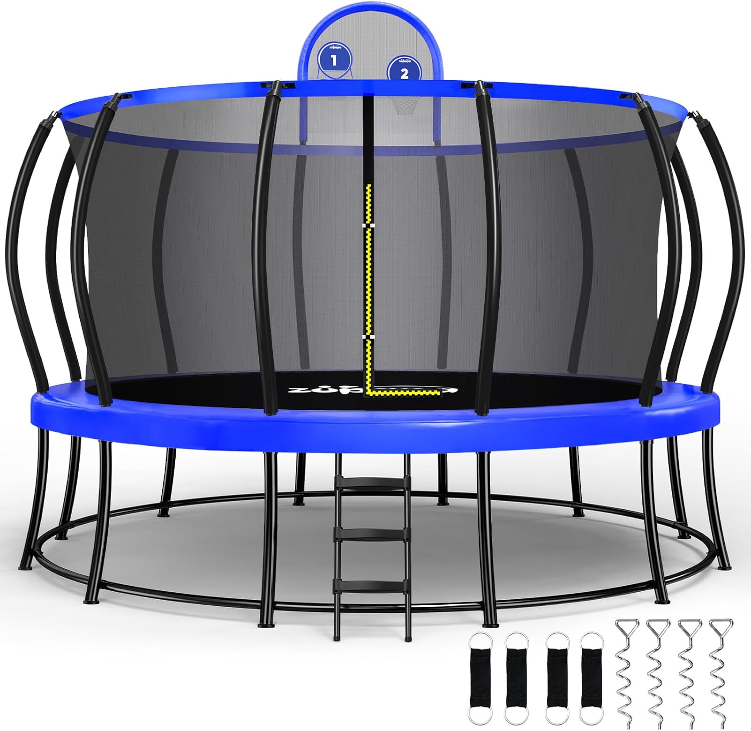 Zupapa 2025 Trampoline with Net, 1800lb Capacity, 12–16FT, No-Gap Design