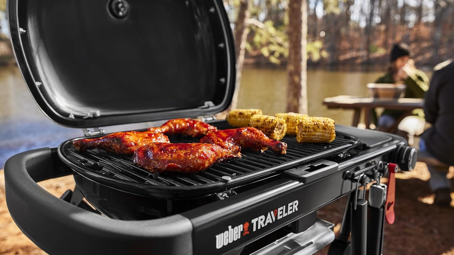 Weber Traveler Portable Propane Grill, 1 Burner, Black