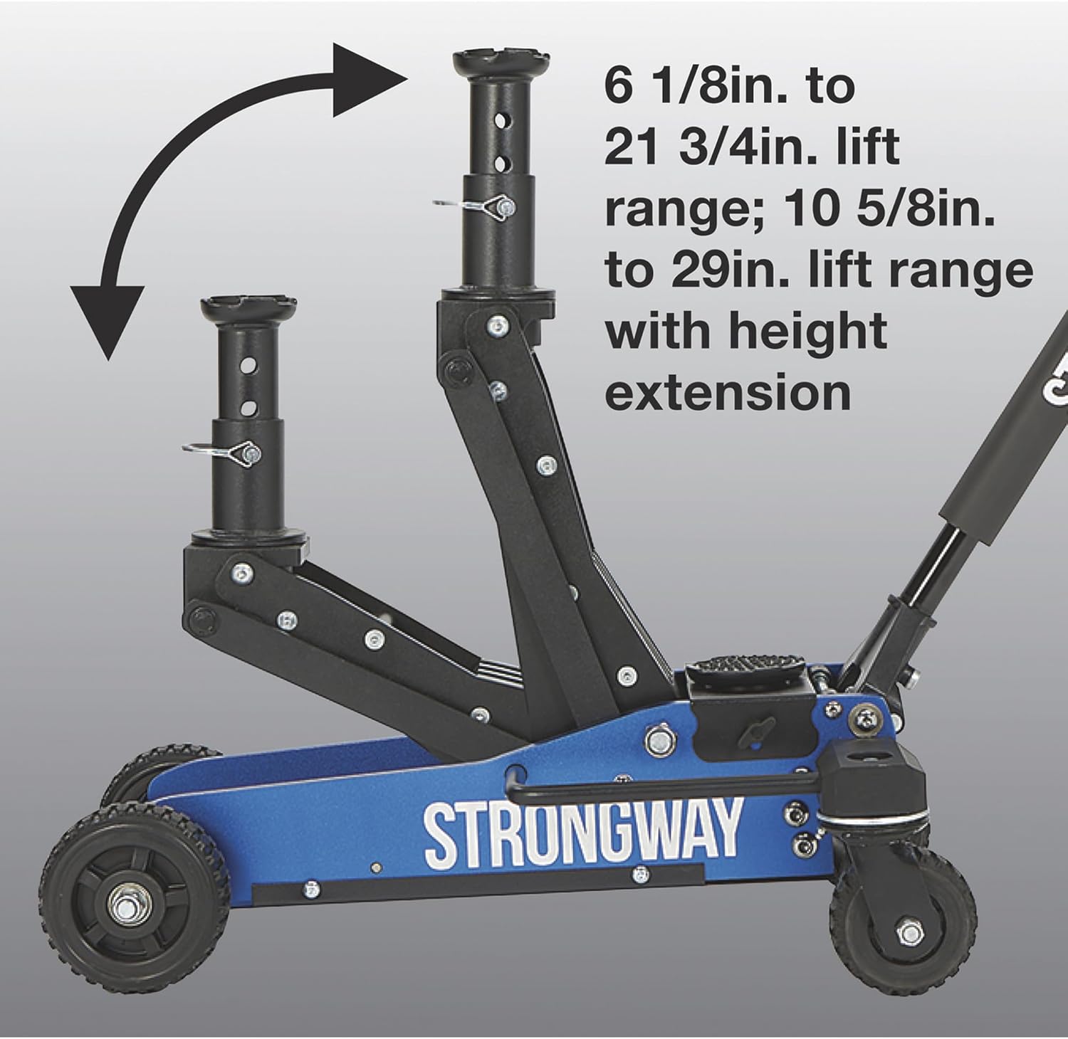 Strongway Off-Road Vehicle Jack, High-Lift, Heavy-Duty Casters