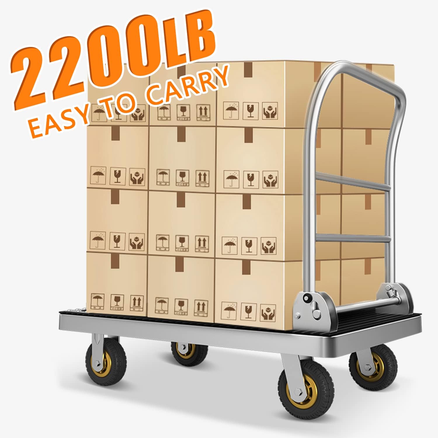 Foldable Platform Truck Cart, 2200lb Capacity, 41.3