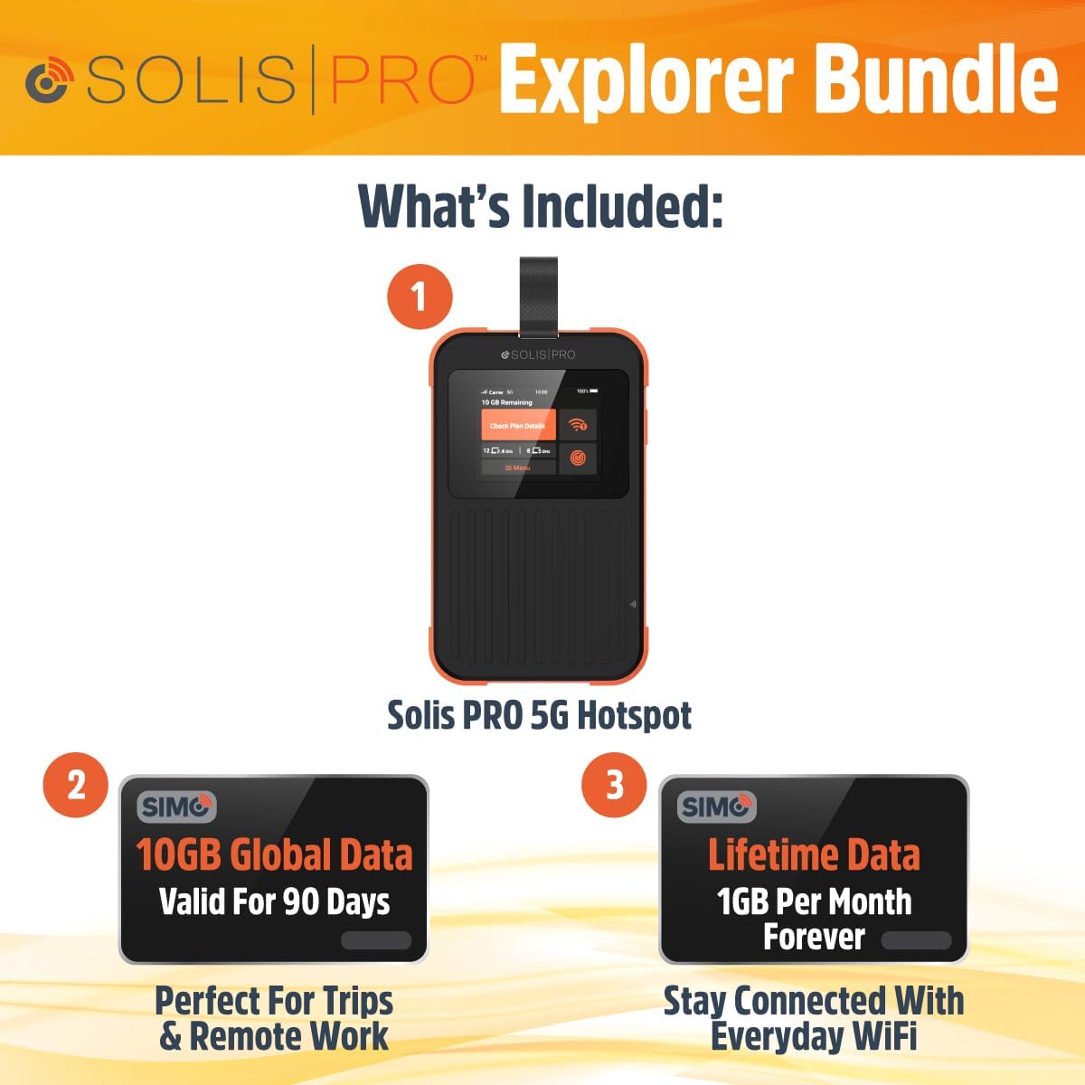 Solis Pro Mobile 5G Hotspot & Power Bank, Lifetime Data, Global Wi-Fi