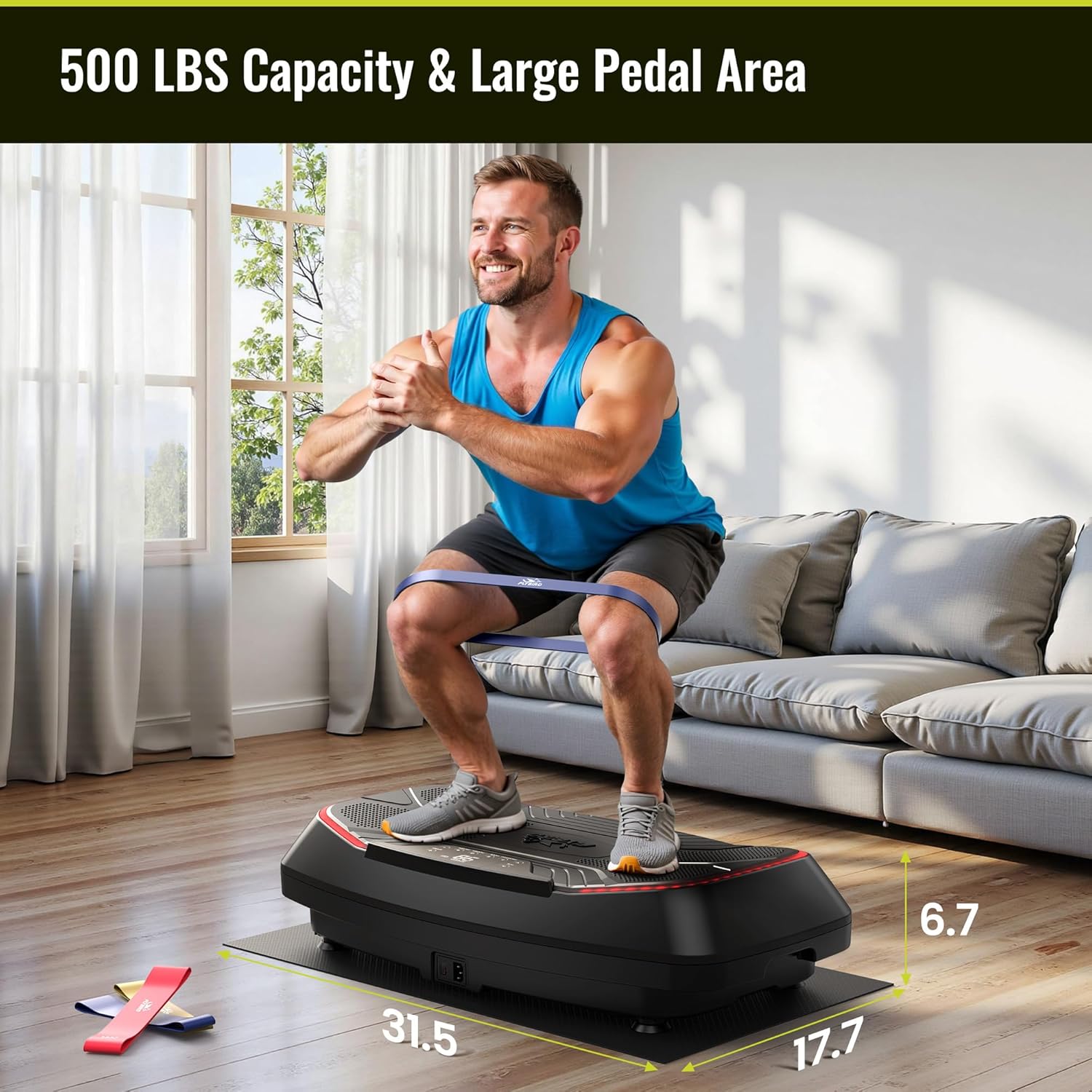 FLYBIRD 4D Vibration Plate, 500lb Capacity, Triple Motor, Bone Density