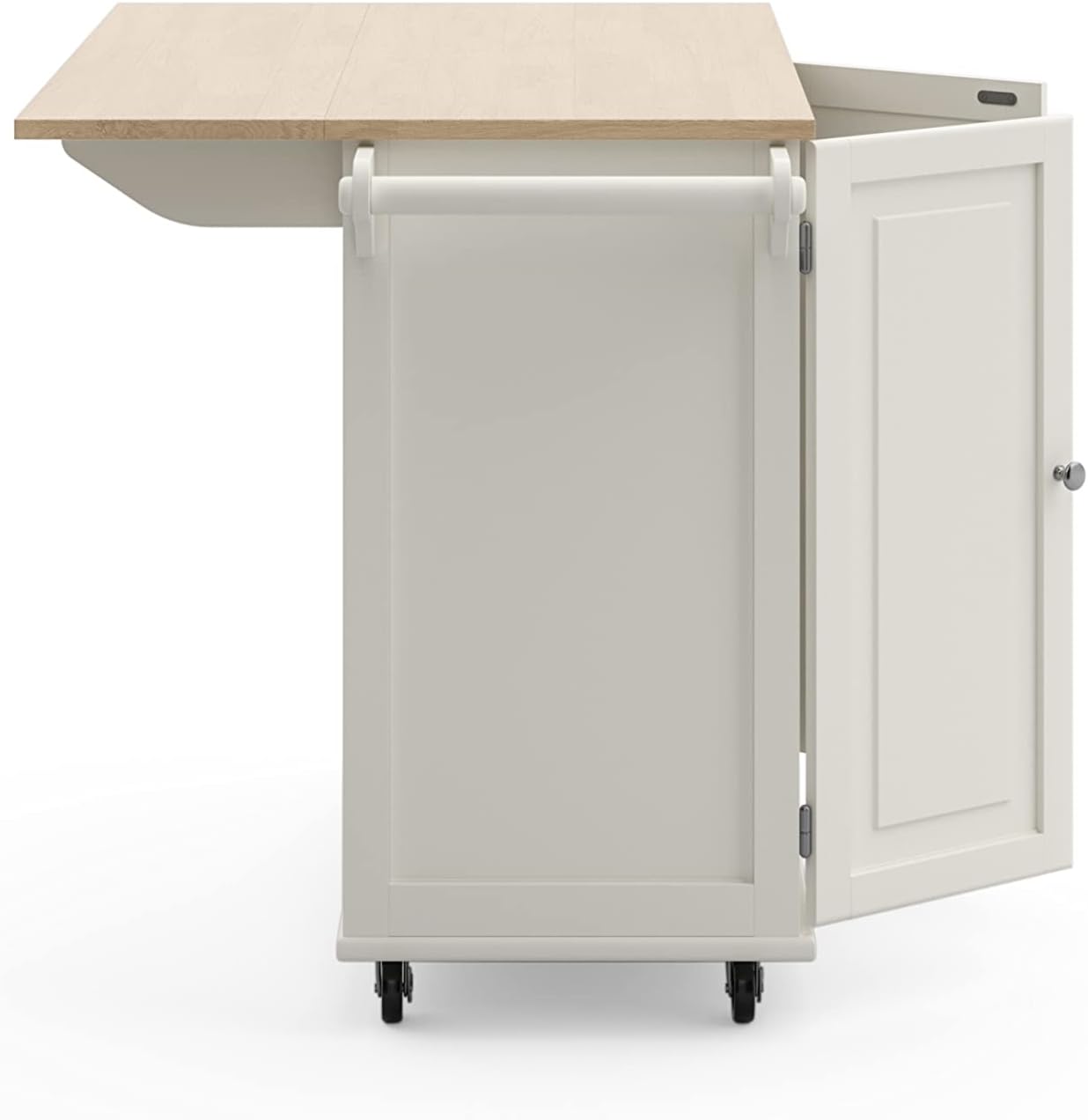 Homestyles Dolly Madison Mobile Kitchen Island Cart, Drop Leaf Breakfast Bar