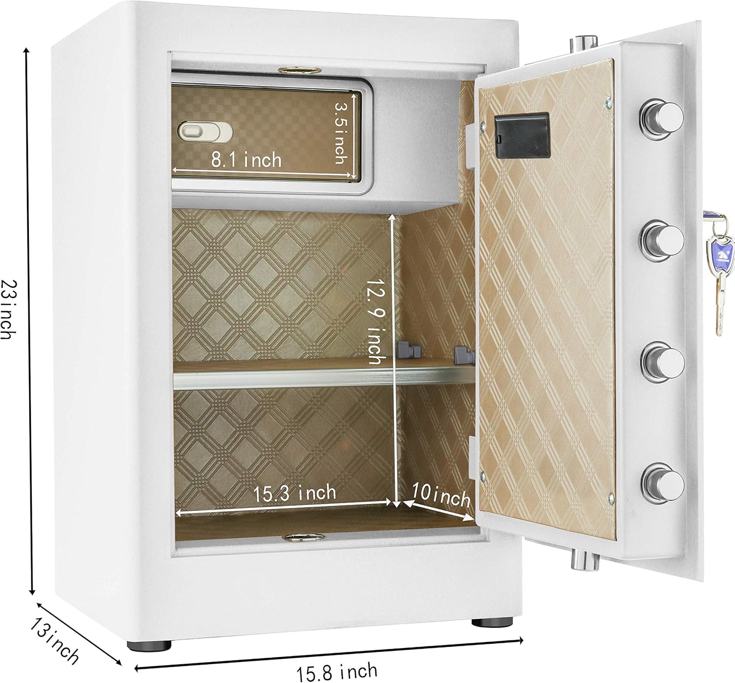 TIGERKING Heavy Duty Home Safe, Digital, 2.05 Cuft, White