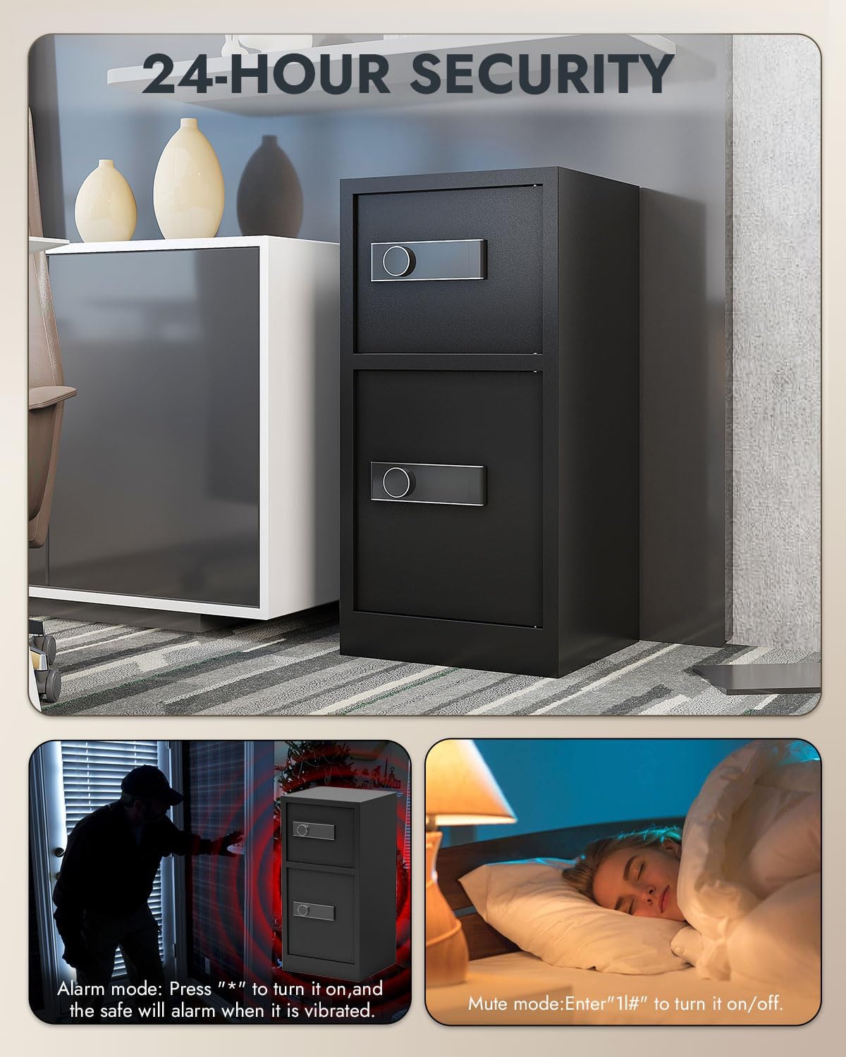 8.6 Cuft Dual Door Safe Box, Fireproof, Waterproof, Removable Shelves