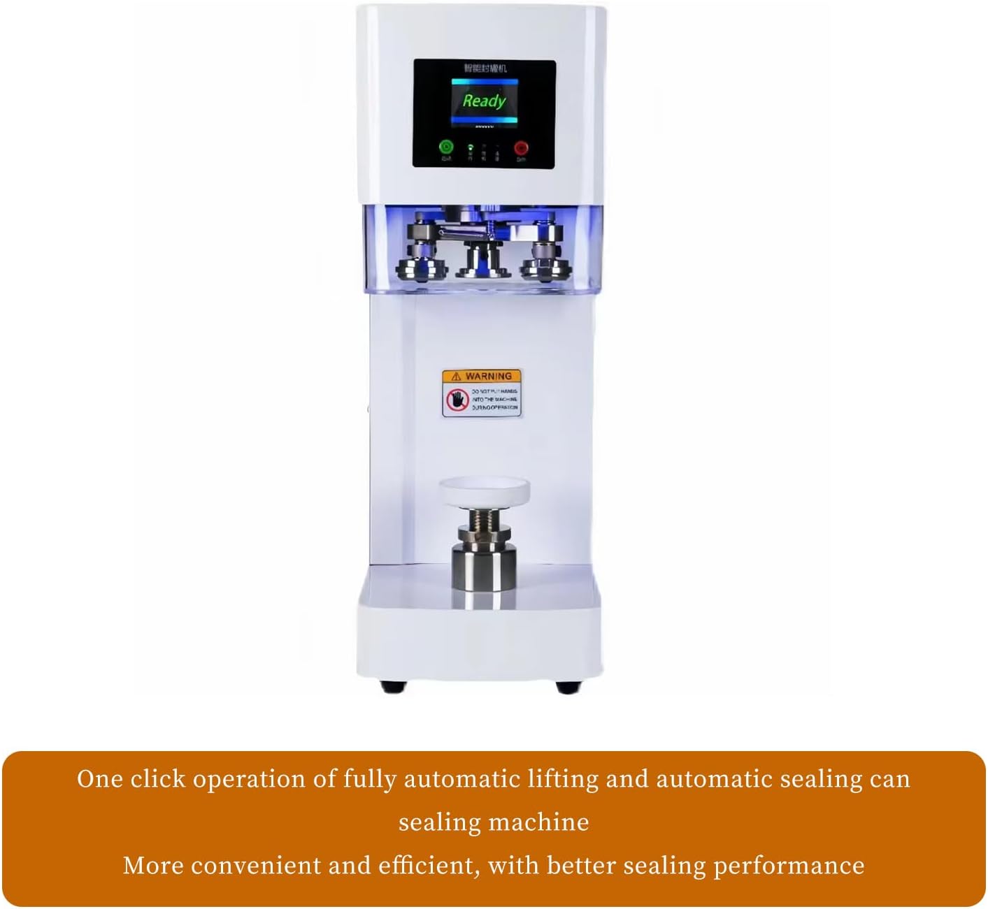 Commercial Soda Can Sealer, Height Adjustable, Automatic, White