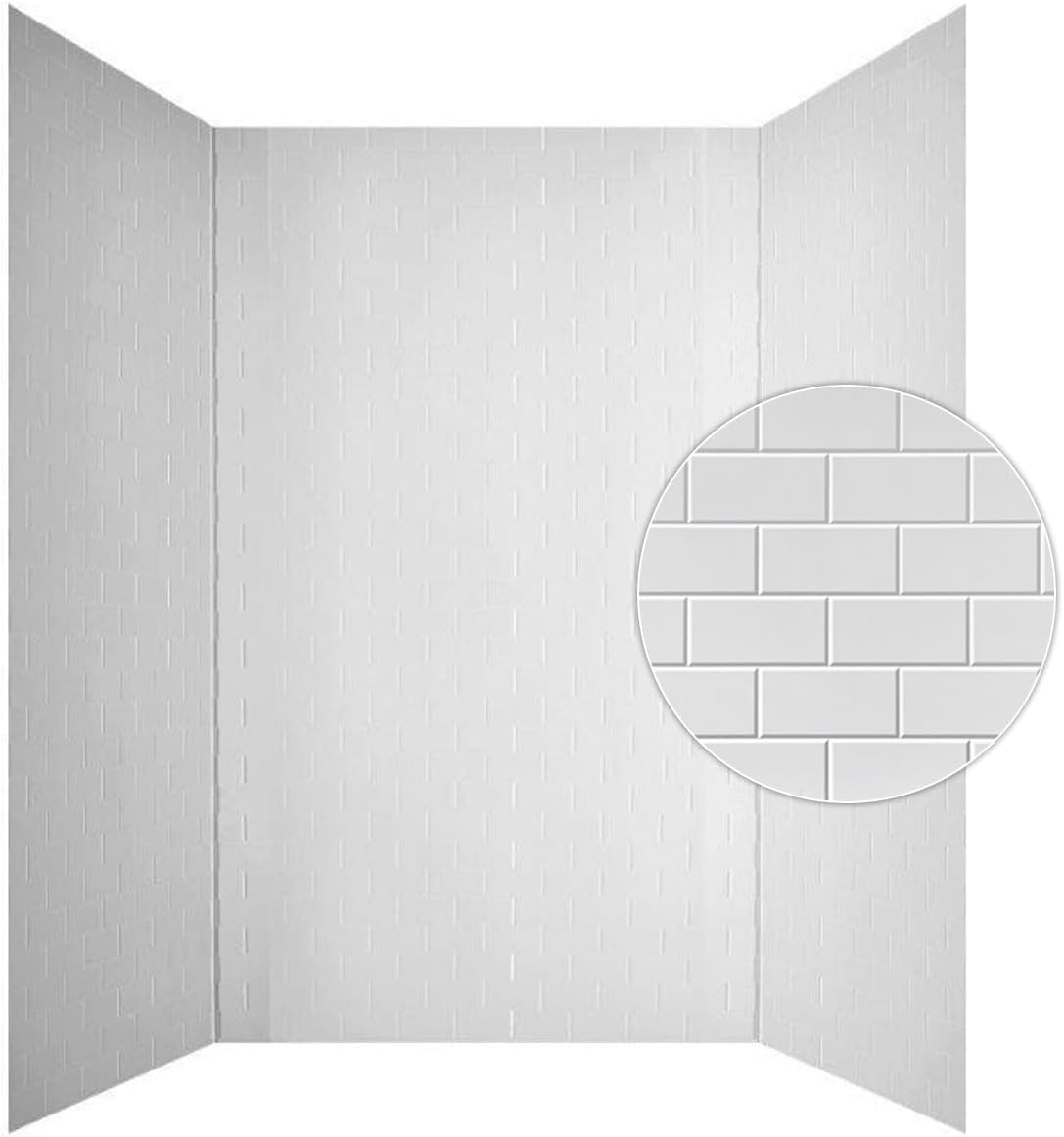 133-WT-SUB-KIT Subway Tub & Shower Wall Panels, Gloss White, 96 Sq Ft