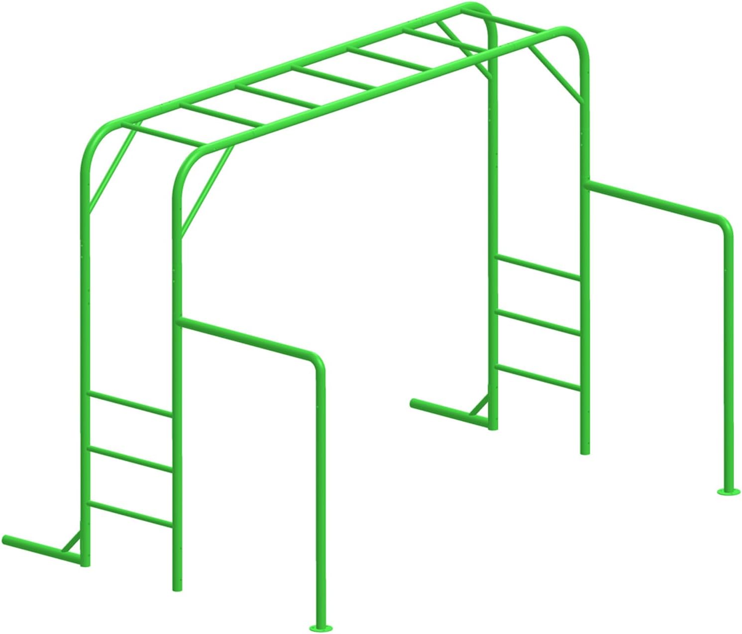 Outdoor Monkey Bar Set with Climbing Frame, Green