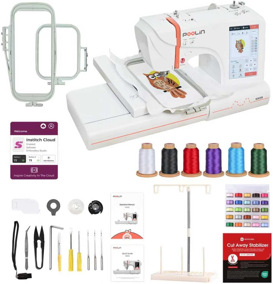 Poolin EOC05 Embroidery Machine, 4x9.25