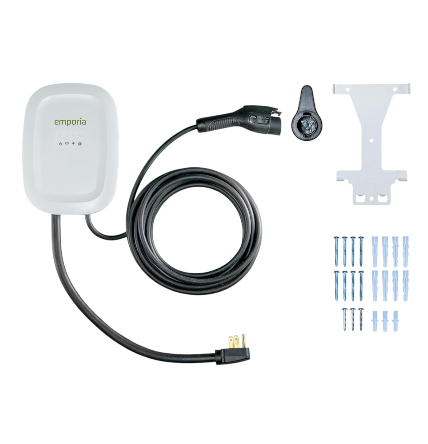 EMPORIA Level 2 EV Charger, 48A, WiFi, 25ft Cable, White