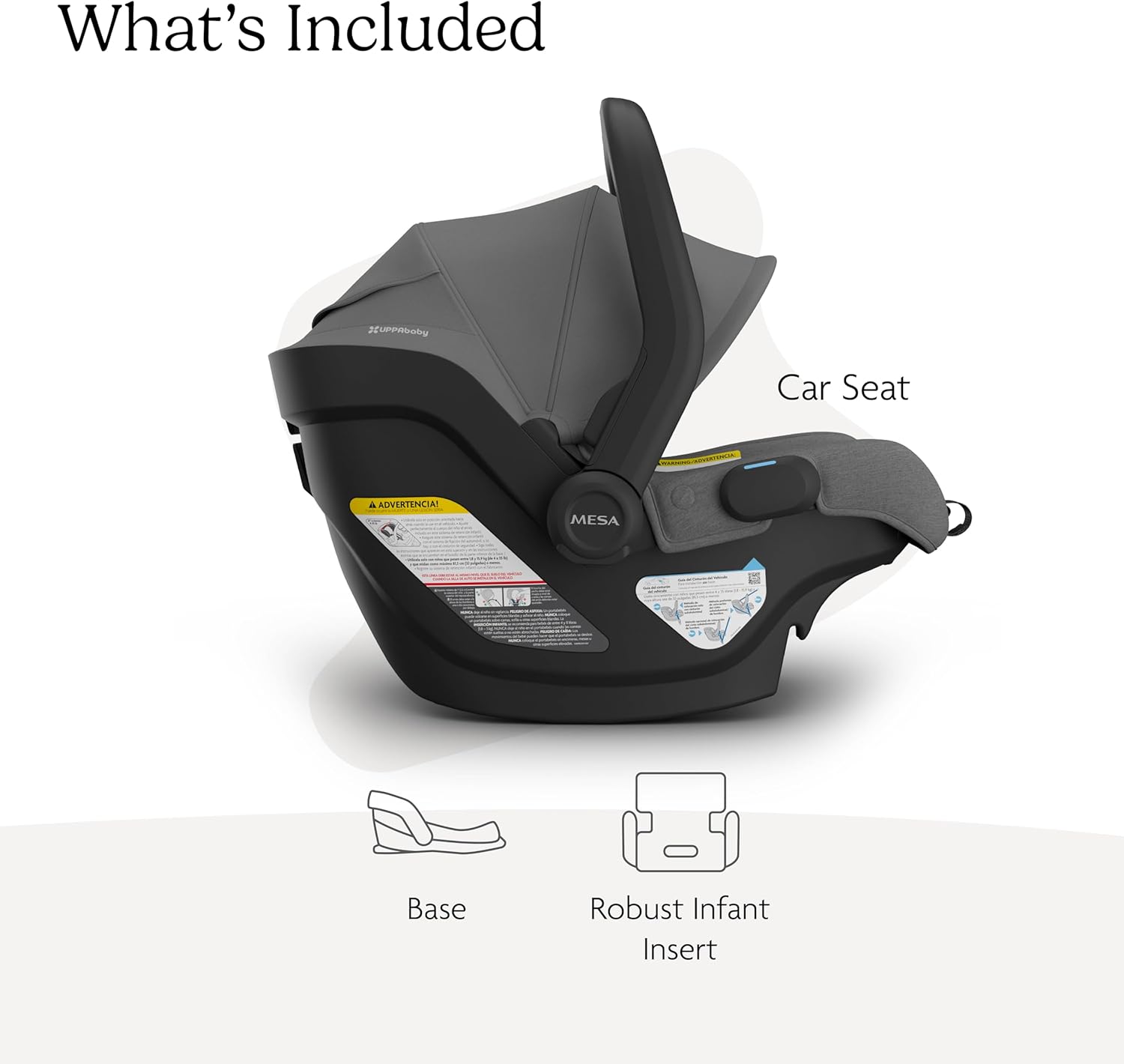 UPPAbaby Mesa V3 Infant Car Seat with Base & Insert, Greyson