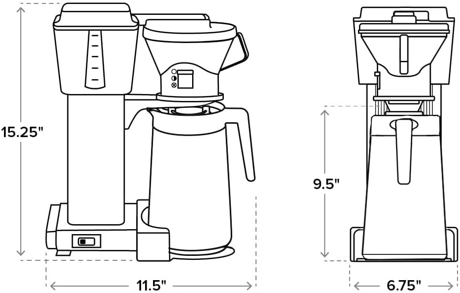 Technivorm Moccamaster KBT Coffee Brewer, 40oz, Polished Silver
