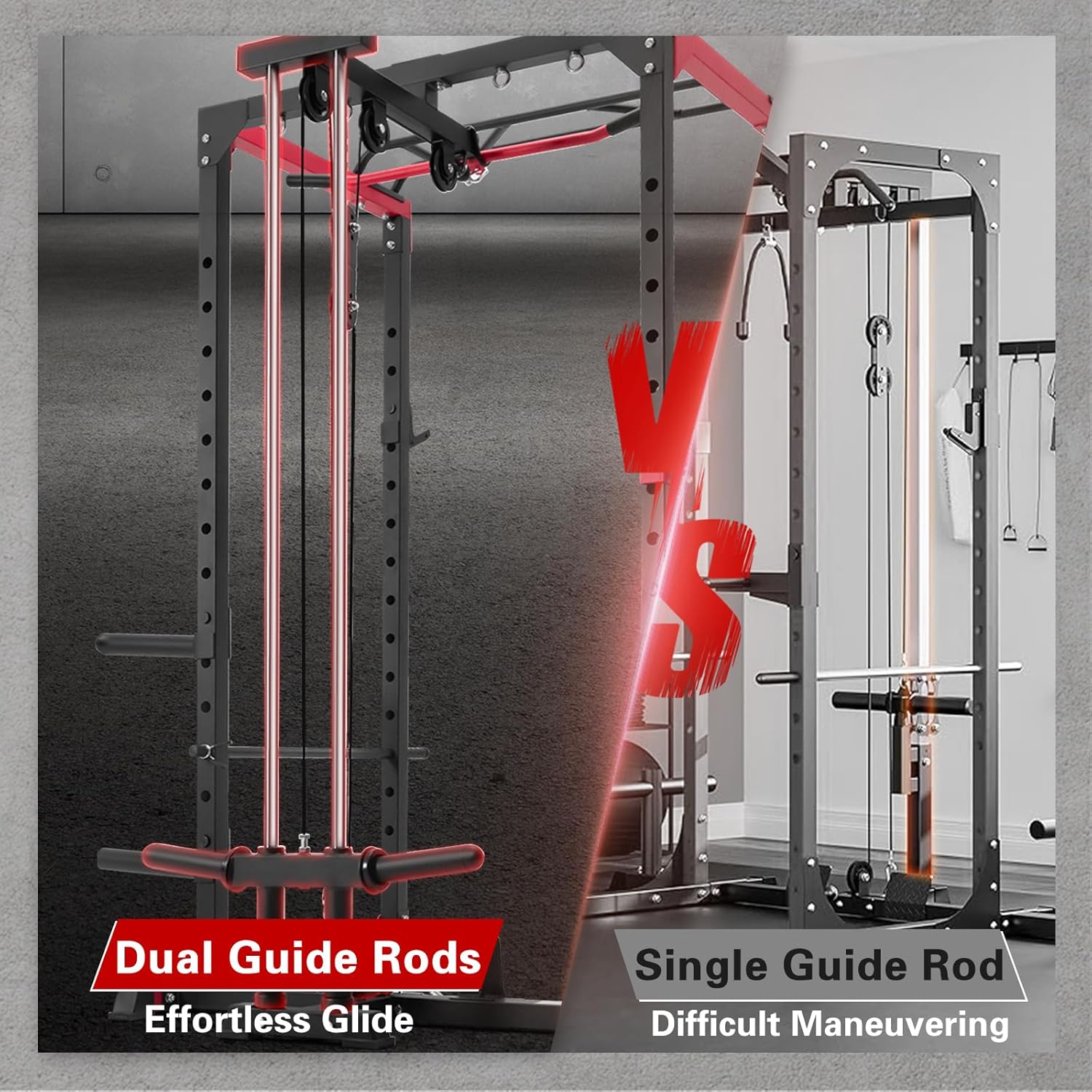 RitFit All-in-One Squat Rack, 1000lbs, LAT Pulldown, Dip Bar