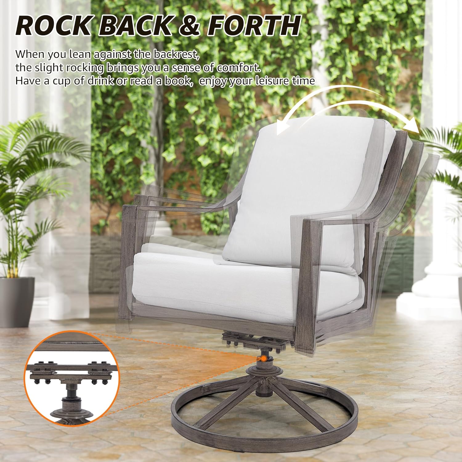 NATURAL EXPRESSIONS 5-Piece Patio Dining Set with Swivel Chairs & Table