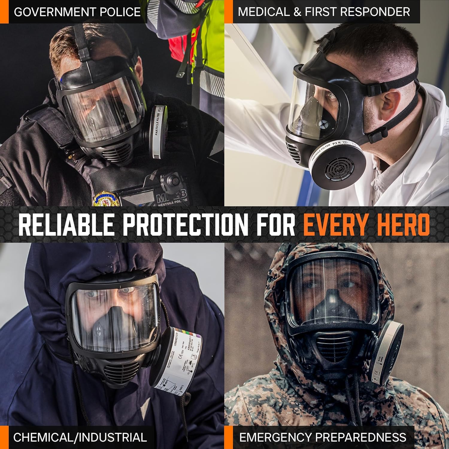 MIRA SAFETY CM-6M CBRN Full Face Gas Mask with Drinking System