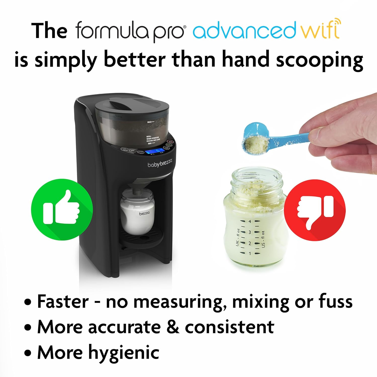 Baby Brezza Formula Pro Advanced WiFi Formula Dispenser, Black