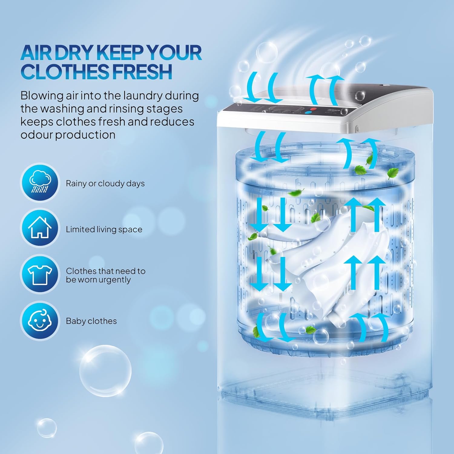 ROVSUN 25lbs Portable Washer & Spin Dryer Combo, 110V