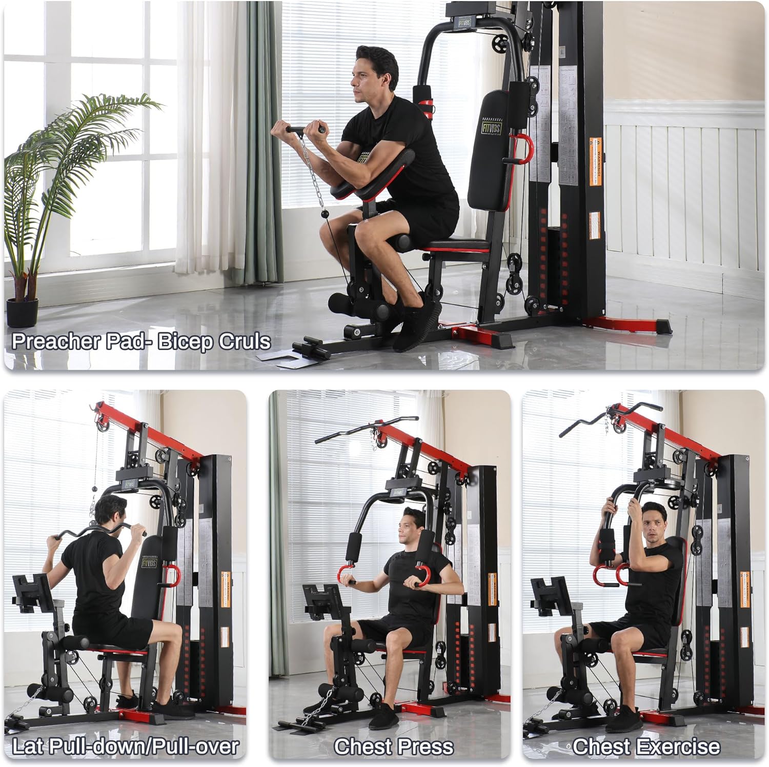 Multifunctional Home Gym with Leg Press & Pulley System
