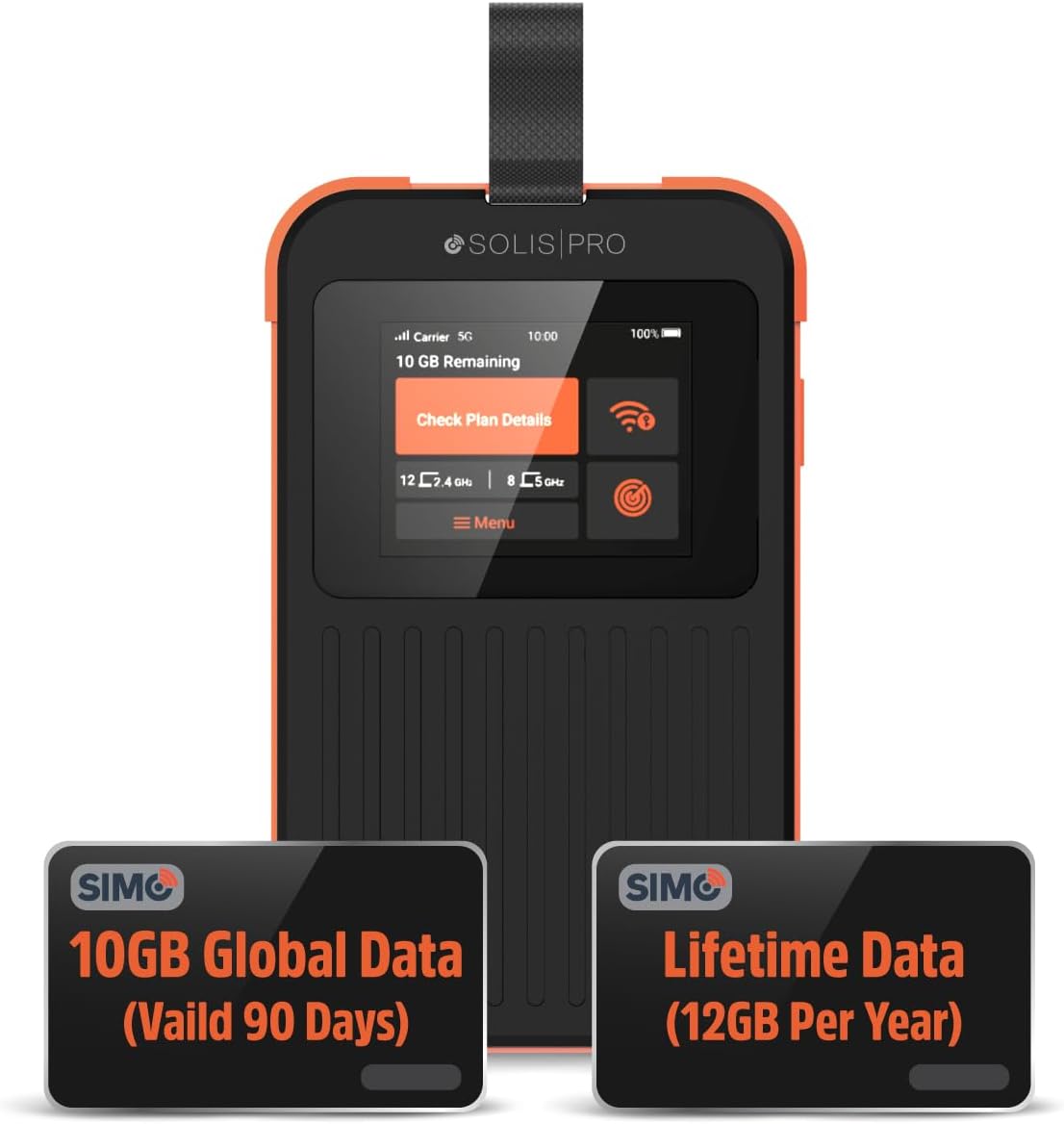 Solis Pro Mobile 5G Hotspot & Power Bank, Lifetime Data, Global Wi-Fi
